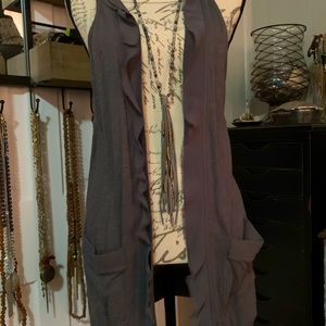 Decree brand Women’s chiffon detail shrug vest